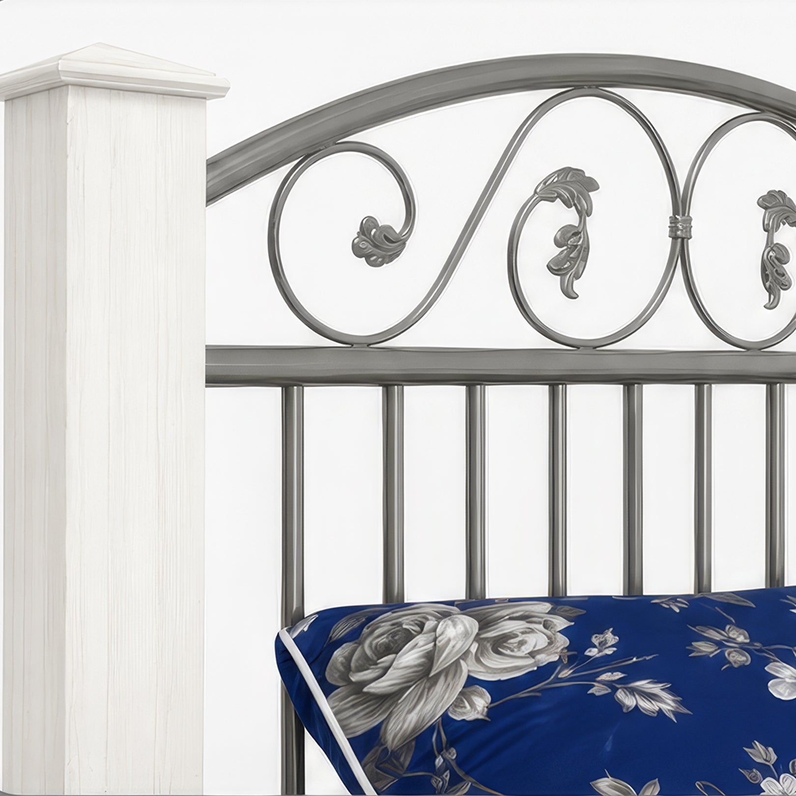 Deluxe Series Single Bed — Solid Wood Pillars with Premium Iron Frame