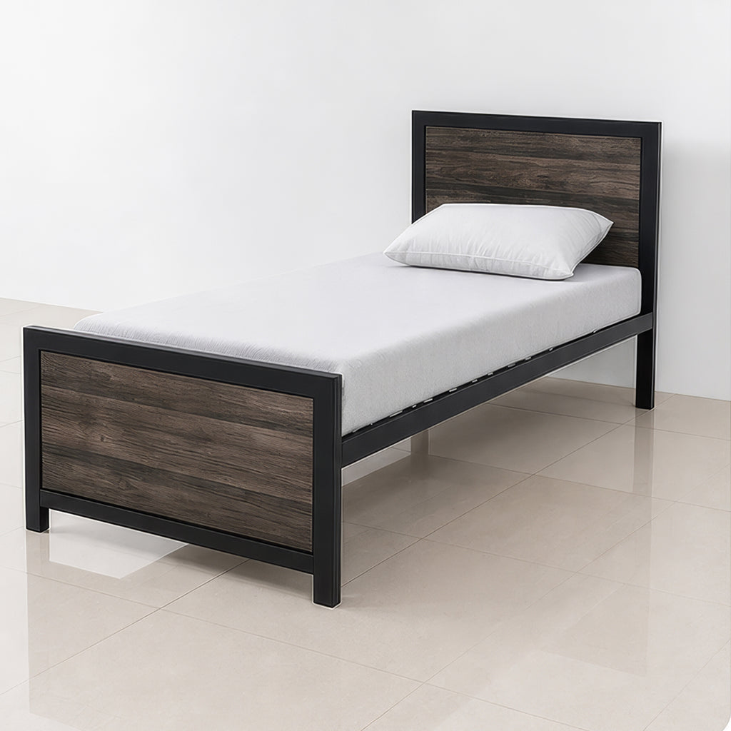 Modern Series Single Bed — Iron Frame, Powder Coated, Complete Package
