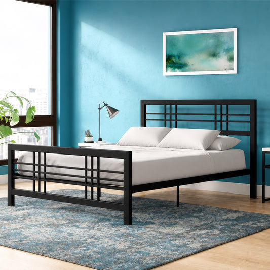 Elegant Design Double Bed — Mild Steel, Powder Coated, Built to Impress