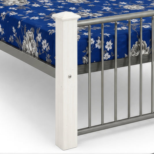 Deluxe Bed Series — Complete Set with Side Table, Solid Wood Pillars & Full Bedding