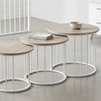 Center Table Set of 3— Round Elegant Design, Iron Frame