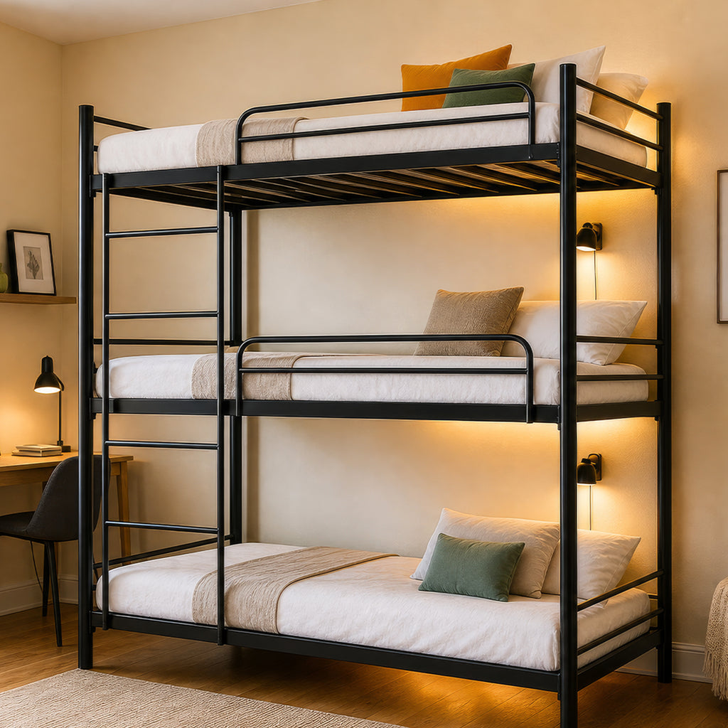 Triple Bunk Bed — 3 Sleeping Spaces, One Smart Solution