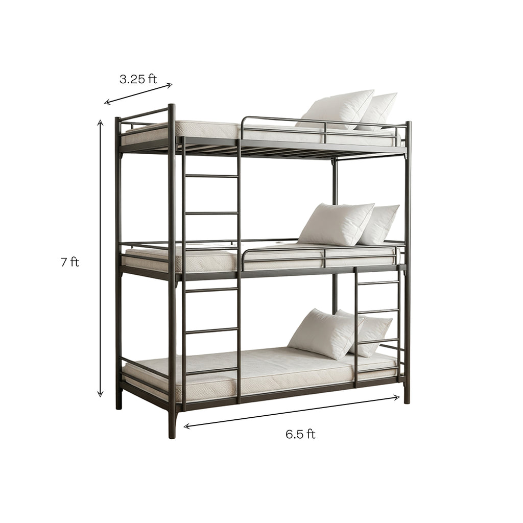Triple Bunk Bed — 3 Sleeping Spaces, One Smart Solution