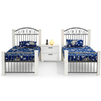 Deluxe Bed Series — Complete Set with Side Table, Solid Wood Pillars & Full Bedding